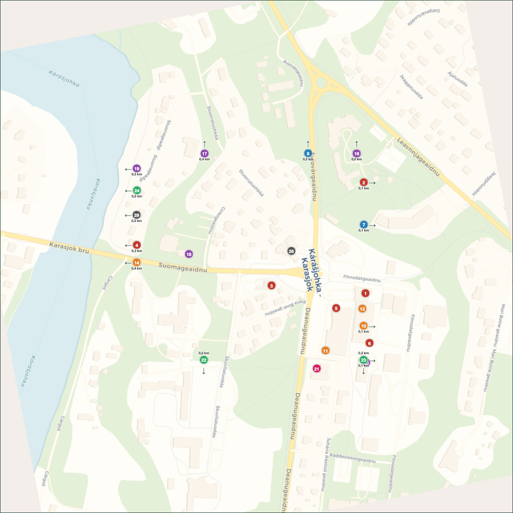 Karasjok turistkart